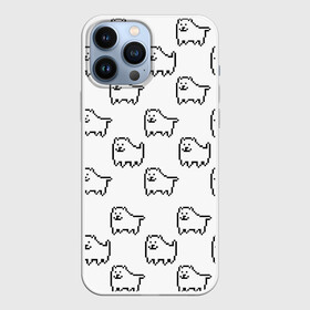 Чехол для iPhone 13 Pro Max с принтом Undertale Annoying dog white ,  |  | Тематика изображения на принте: 8 bit | annoying dog | dog | pixel art | undertale | white