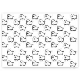 Поздравительная открытка с принтом Undertale Annoying dog white , 100% бумага | плотность бумаги 280 г/м2, матовая, на обратной стороне линовка и место для марки
 | 8 bit | annoying dog | dog | pixel art | undertale | white