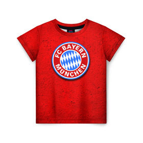 Детская футболка 3D с принтом Бавария лого , 100% гипоаллергенный полиэфир | прямой крой, круглый вырез горловины, длина до линии бедер, чуть спущенное плечо, ткань немного тянется | bayern | munchen | бавария | мюнхен | фк | фк бавария | футбол