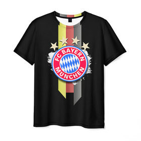 Мужская футболка 3D с принтом ФК Бавария , 100% полиэфир | прямой крой, круглый вырез горловины, длина до линии бедер | bayern | munchen | бавария | мюнхен | фк | фк бавария | футбол