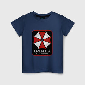 Детская футболка хлопок с принтом Umbrella corporation , 100% хлопок | круглый вырез горловины, полуприлегающий силуэт, длина до линии бедер | resident evil | вирус | зомби