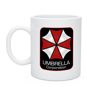 Кружка с принтом Umbrella corporation , керамика | объем — 330 мл, диаметр — 80 мм. Принт наносится на бока кружки, можно сделать два разных изображения | resident evil | вирус | зомби