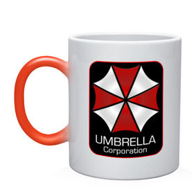 Кружка хамелеон с принтом Umbrella corporation , керамика | меняет цвет при нагревании, емкость 330 мл | resident evil | вирус | зомби