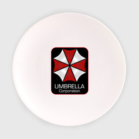 Тарелка 3D с принтом Umbrella corporation , фарфор | диаметр - 210 мм
диаметр для нанесения принта - 120 мм | resident evil | вирус | зомби