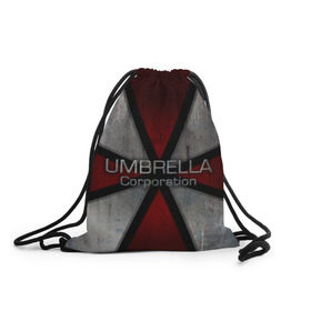 Рюкзак-мешок 3D с принтом Umbrella corps , 100% полиэстер | плотность ткани — 200 г/м2, размер — 35 х 45 см; лямки — толстые шнурки, застежка на шнуровке, без карманов и подкладки | resident evil | вирус | зомби