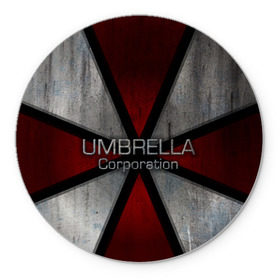 Коврик круглый с принтом Umbrella corps , резина и полиэстер | круглая форма, изображение наносится на всю лицевую часть | resident evil | вирус | зомби