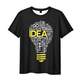 Мужская футболка 3D с принтом IDEA , 100% полиэфир | прямой крой, круглый вырез горловины, длина до линии бедер | Тематика изображения на принте: idea. идея | офис | офисный планктон | прикольные надписи
