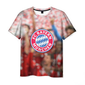Мужская футболка 3D с принтом Бавария , 100% полиэфир | прямой крой, круглый вырез горловины, длина до линии бедер | bavaria | bayern | munchen | munich