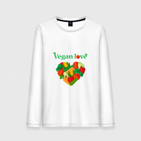 Мужской лонгслив хлопок с принтом Vegan love , 100% хлопок |  | Тематика изображения на принте: 
