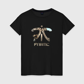 Женская футболка хлопок с принтом Fnatic cs go , 100% хлопок | прямой крой, круглый вырез горловины, длина до линии бедер, слегка спущенное плечо | counter | csgo | gameplay | strike
