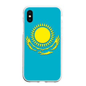 Чехол для iPhone XS Max матовый с принтом Казахстан , Силикон | Область печати: задняя сторона чехла, без боковых панелей | герб | казахстан | флаг