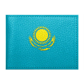 Обложка для студенческого билета с принтом Казахстан , натуральная кожа | Размер: 11*8 см; Печать на всей внешней стороне | герб | казахстан | флаг