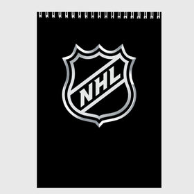 Скетчбук с принтом NHL , 100% бумага
 | 48 листов, плотность листов — 100 г/м2, плотность картонной обложки — 250 г/м2. Листы скреплены сверху удобной пружинной спиралью | Тематика изображения на принте: nhl | канада | спорт | хоккей | хоккейная лига