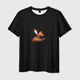 Мужская футболка 3D с принтом Огонёк , 100% полиэфир | прямой крой, круглый вырез горловины, длина до линии бедер | зажигалка | искра | лампочка | маяк | мгла | ночь | огонёк | огонь | свет | свеча | сумрак | туман | тьма | фонарик