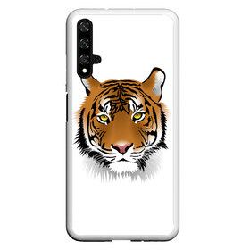 Чехол для Honor 20 с принтом Морда тигра , Силикон | Область печати: задняя сторона чехла, без боковых панелей | зверь | кошка | полосы | тигр | хищник