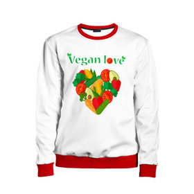 Детский свитшот 3D с принтом Vegan love , 100% полиэстер | свободная посадка, прямой крой, мягкая тканевая резинка на рукавах и понизу свитшота | art | vegan | вегетарианство | любовь | овощи | фрукты