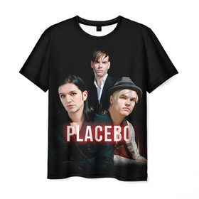 Мужская футболка 3D с принтом Placebo группа , 100% полиэфир | прямой крой, круглый вырез горловины, длина до линии бедер | Тематика изображения на принте: placebo | брайан молко | молко | плацебо | плейсибо | плэйсибо