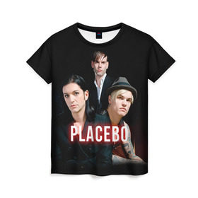 Женская футболка 3D с принтом Placebo группа , 100% полиэфир ( синтетическое хлопкоподобное полотно) | прямой крой, круглый вырез горловины, длина до линии бедер | placebo | брайан молко | молко | плацебо | плейсибо | плэйсибо