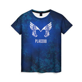 Женская футболка 3D с принтом Placebo лого , 100% полиэфир ( синтетическое хлопкоподобное полотно) | прямой крой, круглый вырез горловины, длина до линии бедер | placebo | брайан молко | молко | плацебо | плейсибо | плэйсибо