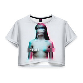 Женская футболка 3D укороченная с принтом Placebo Meds , 100% полиэстер | круглая горловина, длина футболки до линии талии, рукава с отворотами | placebo | брайан молко | молко | плацебо | плейсибо | плэйсибо