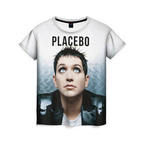 Женская футболка 3D с принтом Плацебо , 100% полиэфир ( синтетическое хлопкоподобное полотно) | прямой крой, круглый вырез горловины, длина до линии бедер | placebo | брайан молко | молко | плацебо | плейсибо | плэйсибо