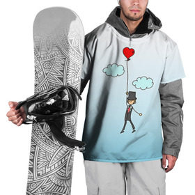 Накидка на куртку 3D с принтом Жених на шарике , 100% полиэстер |  | 14 февраля | день святого валентина | для двоих | для жениха | для мужа | жених | любовь | молодожены | муж | свадьба