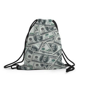 Рюкзак-мешок 3D с принтом Банкноты , 100% полиэстер | плотность ткани — 200 г/м2, размер — 35 х 45 см; лямки — толстые шнурки, застежка на шнуровке, без карманов и подкладки | dollars | swag | бабло | банкноты | деньги | доллары | кеш | сваг | свег | свэг