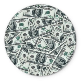 Коврик круглый с принтом Банкноты , резина и полиэстер | круглая форма, изображение наносится на всю лицевую часть | Тематика изображения на принте: dollars | swag | бабло | банкноты | деньги | доллары | кеш | сваг | свег | свэг