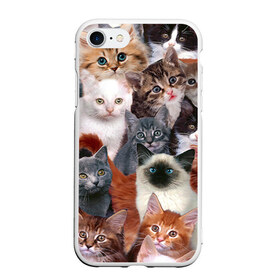 Чехол для iPhone 7/8 матовый с принтом Котики , Силикон | Область печати: задняя сторона чехла, без боковых панелей | cat | cats | кот | котик | коты | котята