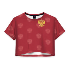 Женская футболка 3D укороченная с принтом Сборная России по футболу , 100% полиэстер | круглая горловина, длина футболки до линии талии, рукава с отворотами | russia | акинфеев | дзюба | россия | рф | футбол | черышев