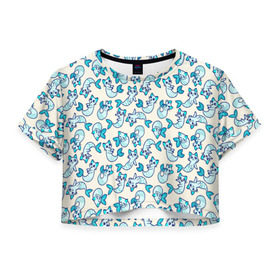 Женская футболка 3D укороченная с принтом Которыб , 100% полиэстер | круглая горловина, длина футболки до линии талии, рукава с отворотами | Тематика изображения на принте: котики | милые | паттерн