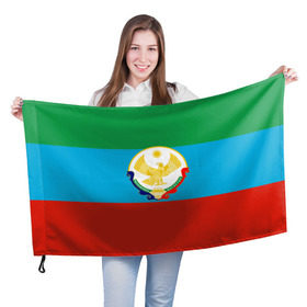 Флаг 3D с принтом Дагестан , 100% полиэстер | плотность ткани — 95 г/м2, размер — 67 х 109 см. Принт наносится с одной стороны | 05 | аварец | аварка | дагестанец | дагестанка | дагистан | кавказ