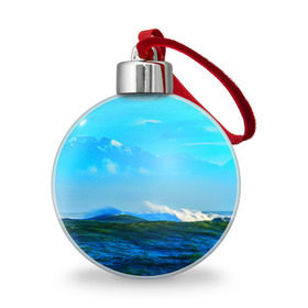 Ёлочный шар с принтом Море , Пластик | Диаметр: 77 мм | вода | горы | море | природа | синяя