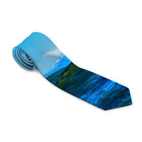 Галстук 3D с принтом Море , 100% полиэстер | Длина 148 см; Плотность 150-180 г/м2 | вода | горы | море | природа | синяя