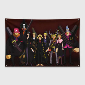 Флаг-баннер с принтом One Piece , 100% полиэстер | размер 67 х 109 см, плотность ткани — 95 г/м2; по краям флага есть четыре люверса для крепления | anime | ван пис | луффи | манки | нами | ророноа зоро