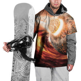 Накидка на куртку 3D с принтом Падение метеорита , 100% полиэстер |  | астероид | вселенная | галактика | звезды | катастрофа | планеты | туманность