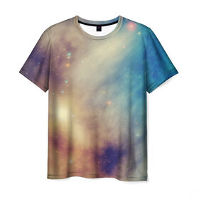 Мужская футболка 3D с принтом Галактическая туманность , 100% полиэфир | прямой крой, круглый вырез горловины, длина до линии бедер | вселенная | галактика | звёзды | комета | космос | метеориты | метеоры | млечный путь | солнечная система | туманность