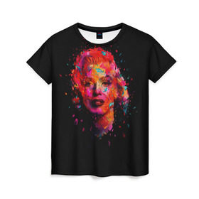 Женская футболка 3D с принтом Marilyn Monroe Art , 100% полиэфир ( синтетическое хлопкоподобное полотно) | прямой крой, круглый вырез горловины, длина до линии бедер | art | marilyn monroe | живопись | искусство | мэрилин монро