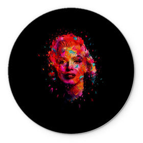 Коврик круглый с принтом Marilyn Monroe Art , резина и полиэстер | круглая форма, изображение наносится на всю лицевую часть | art | marilyn monroe | живопись | искусство | мэрилин монро