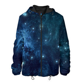 Мужская куртка 3D с принтом Слияние галактик , ткань верха — 100% полиэстер, подклад — флис | прямой крой, подол и капюшон оформлены резинкой с фиксаторами, два кармана без застежек по бокам, один большой потайной карман на груди. Карман на груди застегивается на липучку | Тематика изображения на принте: вселенная | галактика | звёзды | комета | космос | метеориты | метеоры | созвездия