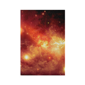 Обложка для паспорта матовая кожа с принтом Пылающий космос , натуральная матовая кожа | размер 19,3 х 13,7 см; прозрачные пластиковые крепления | вселенная | вспышка | галактика | звёзды | комета | космос | метеориты | метеоры | огонь | пламя | планеты | свет