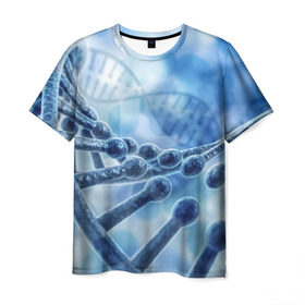 Мужская футболка 3D с принтом Молекула ДНК , 100% полиэфир | прямой крой, круглый вырез горловины, длина до линии бедер | dna | биохимия | внешность | ген | генетика | днк | молекула | наследственность | спираль | способности | структура | характер | черты