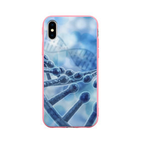 Чехол для Apple iPhone X силиконовый матовый с принтом Молекула ДНК , Силикон | Печать на задней стороне чехла, без боковой панели | dna | биохимия | внешность | ген | генетика | днк | молекула | наследственность | спираль | способности | структура | характер | черты