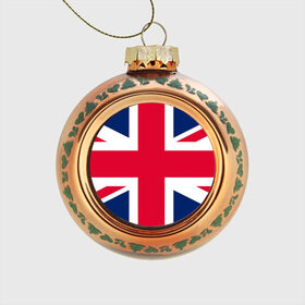 Стеклянный ёлочный шар с принтом Великобритания , Стекло | Диаметр: 80 мм | англия | британия