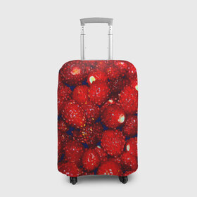 Чехол для чемодана 3D с принтом Земляника , 86% полиэфир, 14% спандекс | двустороннее нанесение принта, прорези для ручек и колес | земляника | клубника | красный | лето | природа | ягода