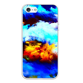 Чехол силиконовый для Телефон Apple iPhone 5/5S с принтом Grunge , Силикон | Область печати: задняя сторона чехла, без боковых панелей | Тематика изображения на принте: абстракция | абстракция красок | арт | брызги | краска | цветные | штрихи