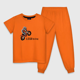 Детская пижама хлопок с принтом Лего мотоцикл , 100% хлопок |  брюки и футболка прямого кроя, без карманов, на брюках мягкая резинка на поясе и по низу штанин
 | lego | конструктор | лего | мотоцикл