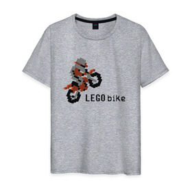 Мужская футболка хлопок с принтом Лего мотоцикл , 100% хлопок | прямой крой, круглый вырез горловины, длина до линии бедер, слегка спущенное плечо. | lego | конструктор | лего | мотоцикл
