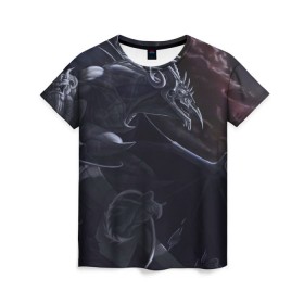 Женская футболка 3D с принтом Горгулья , 100% полиэфир ( синтетическое хлопкоподобное полотно) | прямой крой, круглый вырез горловины, длина до линии бедер | горгулья | демон | дьявол | тьма | черная
