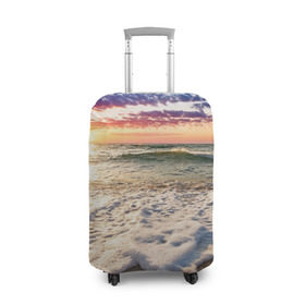 Чехол для чемодана 3D с принтом Красочный закат , 86% полиэфир, 14% спандекс | двустороннее нанесение принта, прорези для ручек и колес | Тематика изображения на принте: sunrise | sunset | touchdown | волны | восход солнца | закат | красота | лето | море | небо | облака | океан | отдых | отпуск | пена | песок | прилив | природа | путешествие | рассвет | солнце | туризм